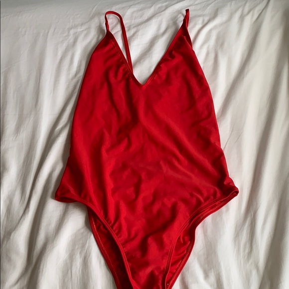 Express Other - red one piece bathing swim suit
